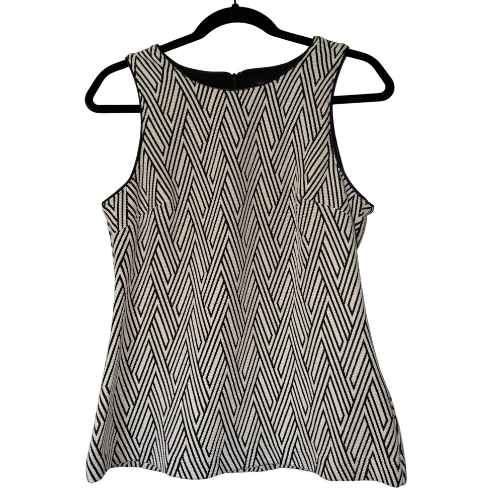 Banana Republic Black White Chevron Sleeveless Shell Top Small